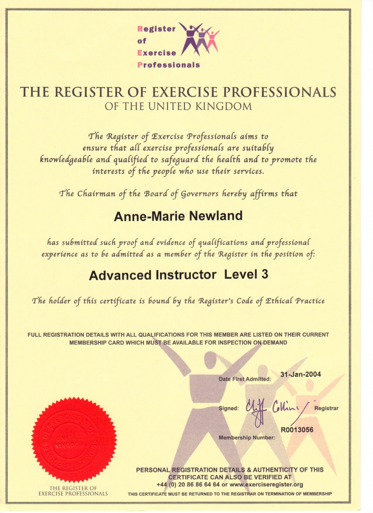"The Register of Exercise "The Register of Exercise